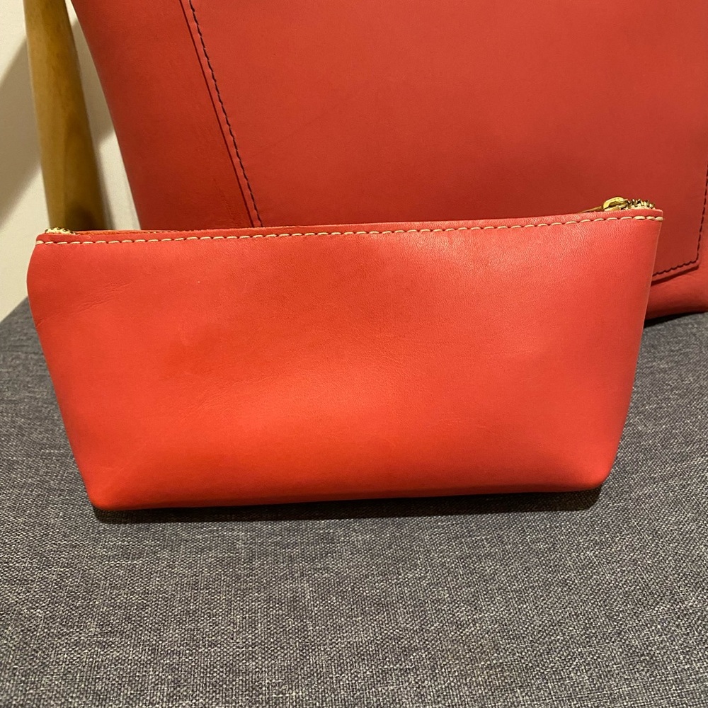 NEW Portland Leather Goods Medium Zip Tote and Utility Bag Bundle in Tulip π·π· - Picture 10 of 13